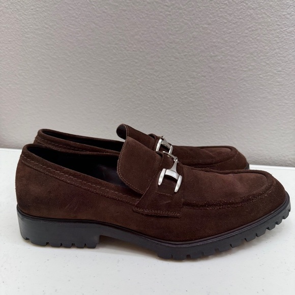 Gucci Loafers Mens Size 11.5 Shoes Horsebit Suede Brown Designer main image 4